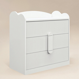 Flair Calista White 3 Drawer Ribbed Chest of Drawers - thumbnail 2