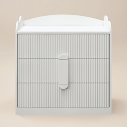 Flair Calista White 3 Drawer Ribbed Chest of Drawers - thumbnail 3