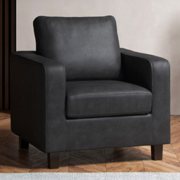 York Black Faux Leather Armchair
