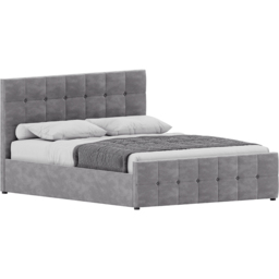 Vida Designs Valentina King Size Light Grey Velvet Ottoman Bed with Gel Memory Foam Mattress - thumbnail 2