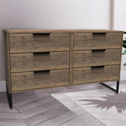 Crowndale Hong Kong 6 Drawer Vintage Oak Midi Chest of Drawers