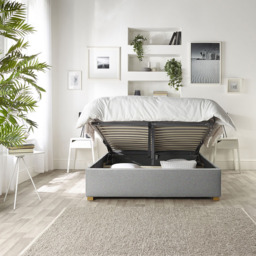 Catherine Lansfield Opulence Single Grey Twill Ottoman Bed - thumbnail 2