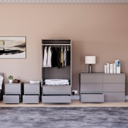 Vida Designs Denver 4 Piece Grey Bedroom Furniture Set - thumbnail 3