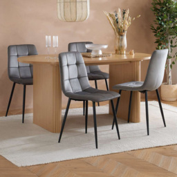 Birlea Axel 4 Seater Oval Fluted Dining Set Brown