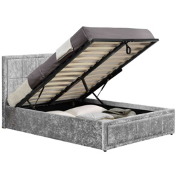 Hannover King Size Grey Ottoman Bed Frame - thumbnail 3