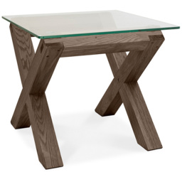 Bentley Designs Turin Glass Dark Oak Lamp Table - thumbnail 2
