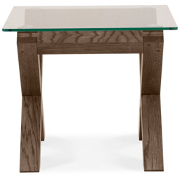 Bentley Designs Turin Glass Dark Oak Lamp Table - thumbnail 3