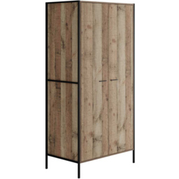 Hoxton 2 Door Oak Effect Finish Wardrobe - thumbnail 2