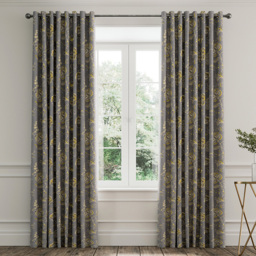 V&A Palampore Trail Grey Blackout Lined Pencil Pleat Curtains 168 x 183cm