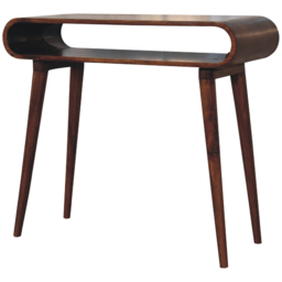 Artisan Furniture Amaya Dark Brown Single Shelf Solid Wood Nordic-Style Console Table - thumbnail 3