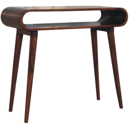 Artisan Furniture Amaya Dark Brown Single Shelf Solid Wood Nordic-Style Console Table - thumbnail 4