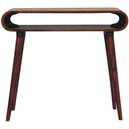Artisan Furniture Amaya Dark Brown Single Shelf Solid Wood Nordic-Style Console Table - thumbnail 2