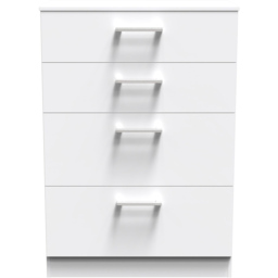 Crowndale Devon 4 Drawer White Matt Deep Chest of Drawers - thumbnail 3