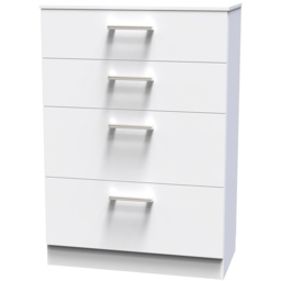 Crowndale Devon 4 Drawer White Matt Deep Chest of Drawers - thumbnail 2