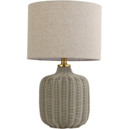 Padstow Grey Rattan Effect Table Lamp