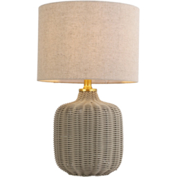Padstow Grey Rattan Effect Table Lamp - thumbnail 3