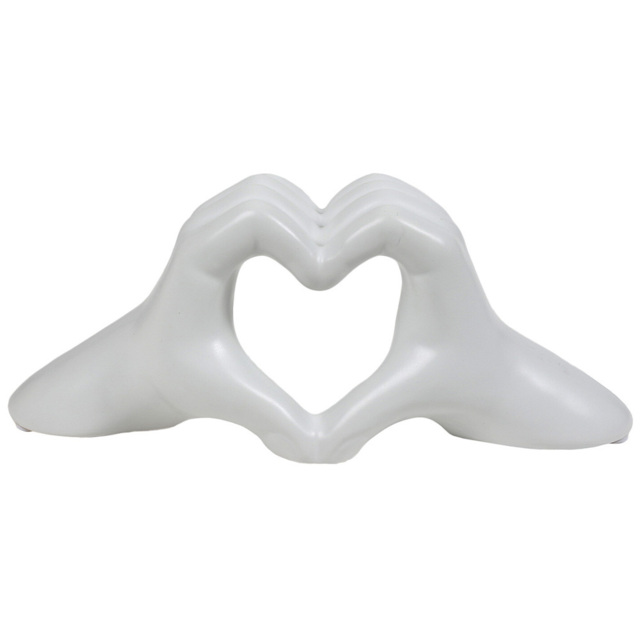 White Heart Hands Ornament 10.5cm - image 1