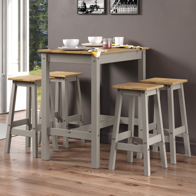 Corona 4 Seater Breakfast Table Set Grey - image 1