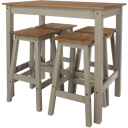 Corona 4 Seater Breakfast Table Set Grey - thumbnail 4