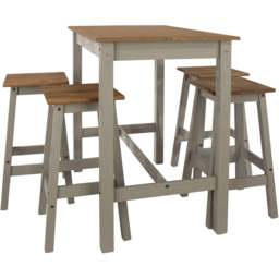 Corona 4 Seater Breakfast Table Set Grey - thumbnail 3