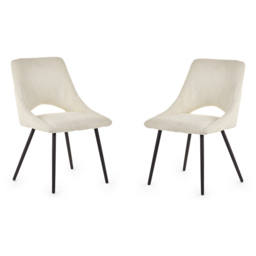 Julian Bowen Iris Ivory Boucle Dining Chairs Set of 2 - thumbnail 2