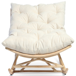 Desser Papasan Country Beige and Natural Rattan Rocker Chair - thumbnail 4