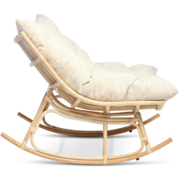 Desser Papasan Country Beige and Natural Rattan Rocker Chair - thumbnail 3