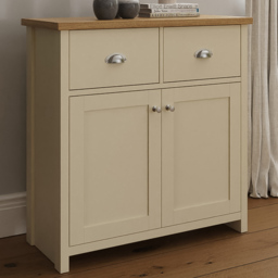 GFW Lancaster 2 Door 2 Drawer Cream Compact Sideboard - thumbnail 1