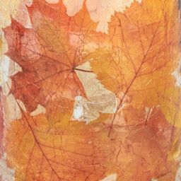 Orange Autumn Leaves Hurricane Candle Holder - thumbnail 3
