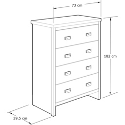 GFW Boston Grey 4 Drawer Chest of Drawers - thumbnail 4