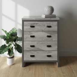 GFW Boston Grey 4 Drawer Chest of Drawers - thumbnail 3