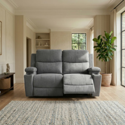 Ledbury Dark Grey 2 Seater Manual Recliner Sofa - thumbnail 2