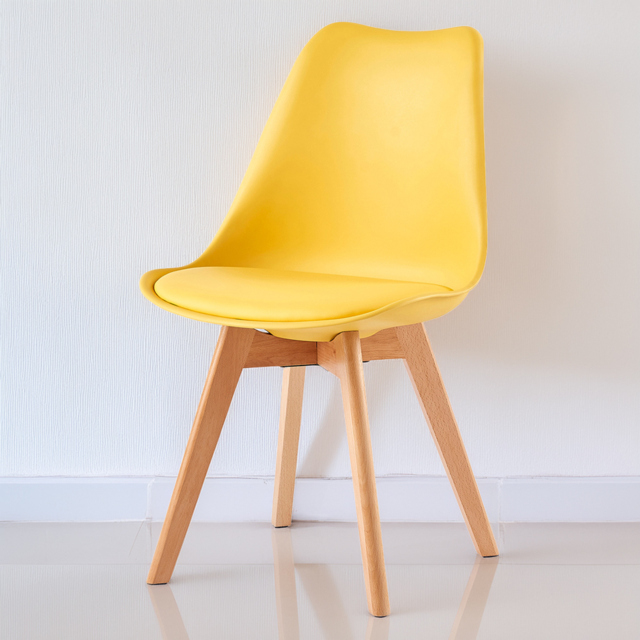 Eva Yellow Padded Single Dining Chair - image 1