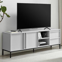 Furniturebox Sval 2 Door 2 Drawer 2 Shelf Off White Wooden TV Unit - thumbnail 1