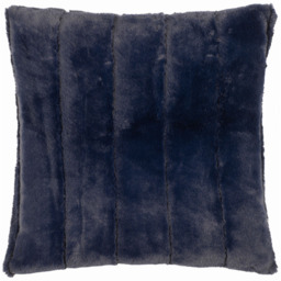 Paoletti Empress Navy Faux Fur Cushion Large