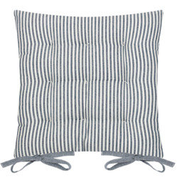 Yard Hayle Striped Navy Cotton Seat Pad 40 x 40cm 2 Pack - thumbnail 4