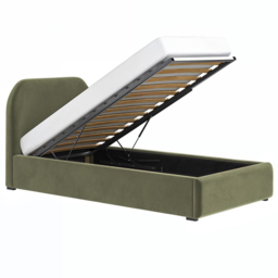 Flair Alba Khaki Velvet Single Ottoman Bed - thumbnail 3