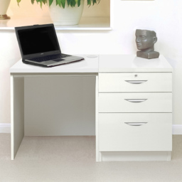 R White Cabinets SET-02-IN-WH Single Door 2 Drawer Filing Desk White