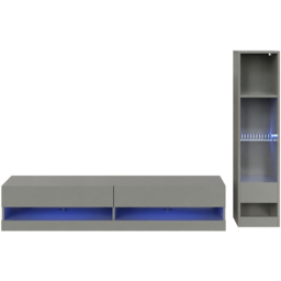 GFW Galicia 6 Shelf Grey Compact Wall Mounted LED Media Set - thumbnail 2