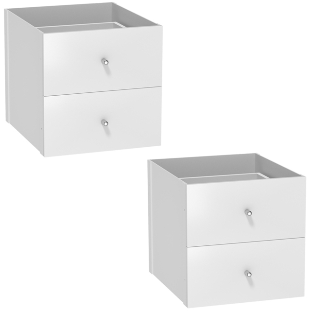Homebase 2 Drawer White Cube Storage Insert 2 Pack - image 1