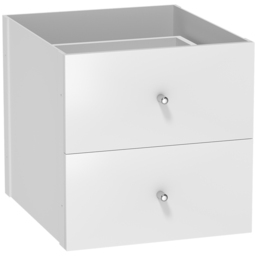 Homebase 2 Drawer White Cube Storage Insert 2 Pack - thumbnail 4