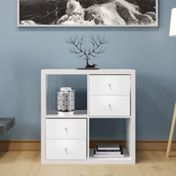 Homebase 2 Drawer White Cube Storage Insert 2 Pack - thumbnail 2