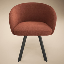 SOLACE+CO Vito Brown Boucle Curved Dining Chair Set of 2 - thumbnail 3