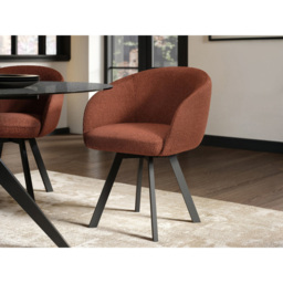 SOLACE+CO Vito Brown Boucle Curved Dining Chair Set of 2 - thumbnail 4