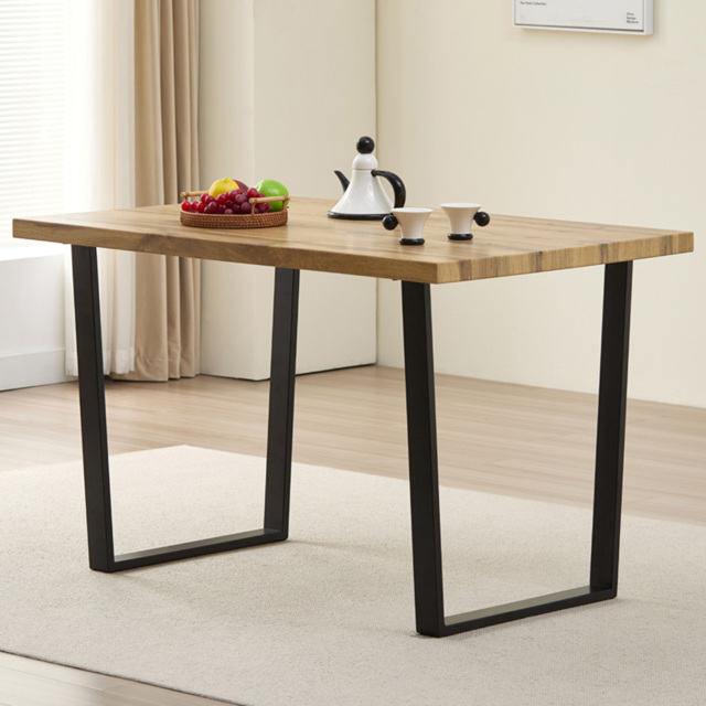 Indoor Living Colorado 6 Seater Oak Dining Table Black - image 1