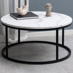 Florence Spiro White Marble Melamine Coffee Table