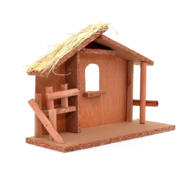 Shatchi Jesus Christ Birth Nativity Scene Handmade Wooden Stable Figurine - thumbnail 2