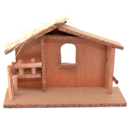 Shatchi Jesus Christ Birth Nativity Scene Handmade Wooden Stable Figurine - thumbnail 1