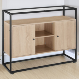 tectake Oldham Light Wood 2 Door 3 Shelf Sideboard