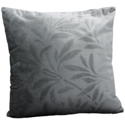 Velosso Velvet Leaf Grey Filled Cushion 43 x 43cm 2 Pack